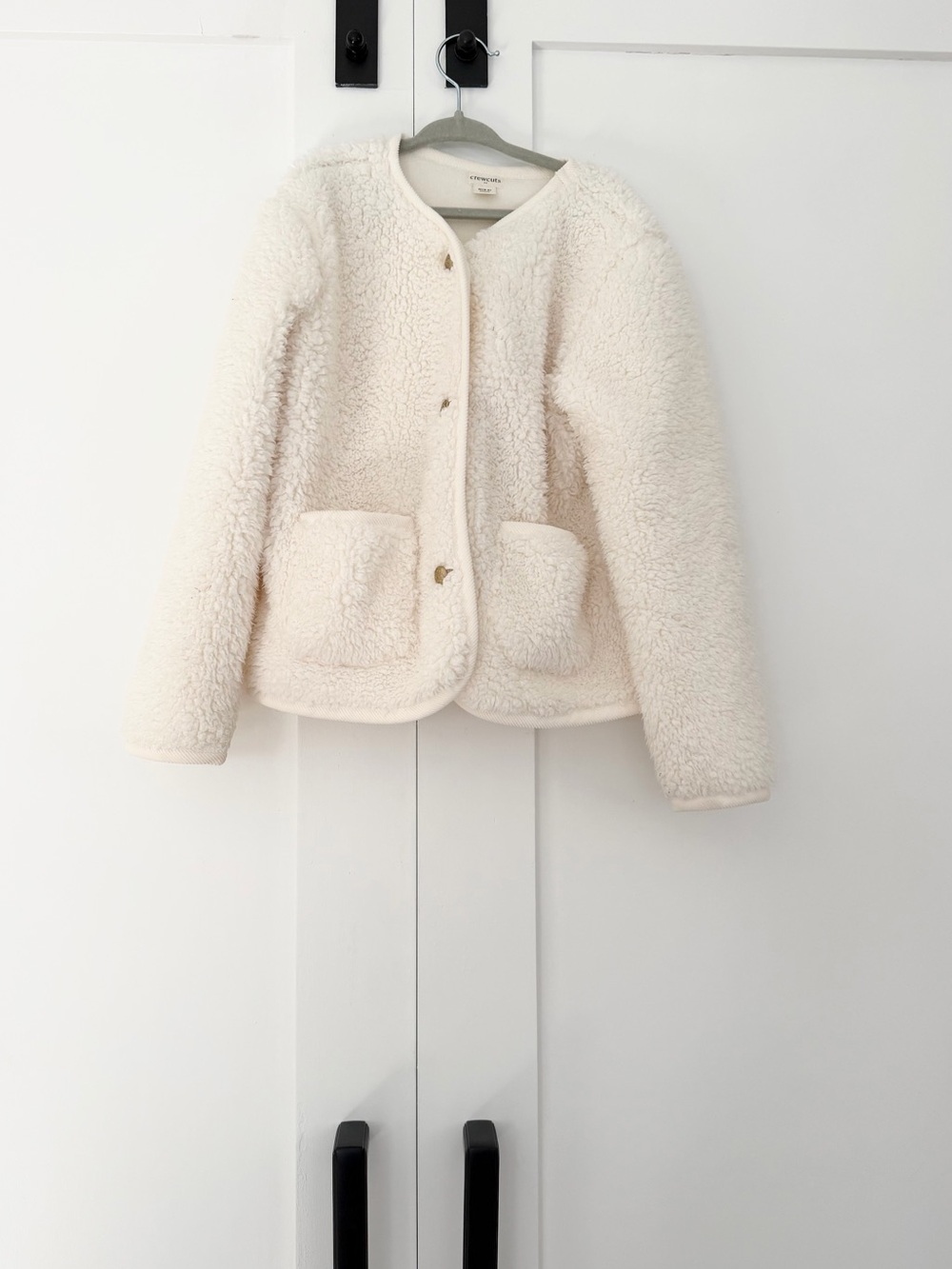 Crewcuts Cream Sherpa Button-Front Jacket
